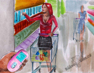 žena nakupuje s vibračním vajíčkem