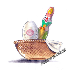 Masturbační vajíčko Tenga Egg a čokoládový zajíc
