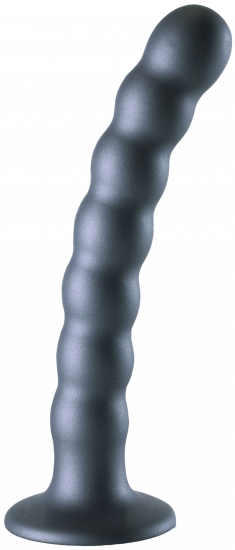 Análne guličkové dildo Beaded Lust (17 cm), šedé