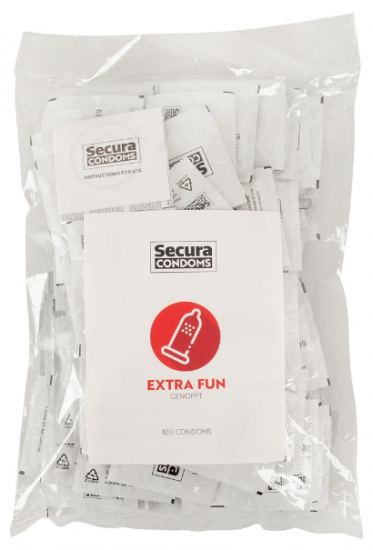Secura Extra Fun – vroubkované kondomy (100 ks)