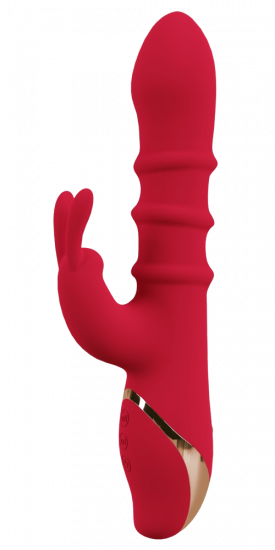 Vibrátor s výběžkem na klitoris Moving Rings (23,7cm)