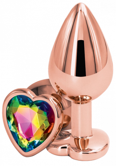 E-shop Análny kolík s diamantom Rose Gold Heart, malý