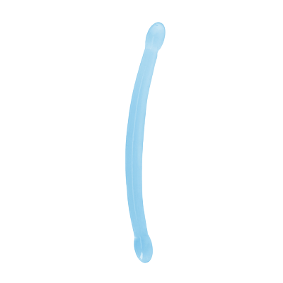 Kétoldalas zselés dildó Flexi Duo (42 cm), kék