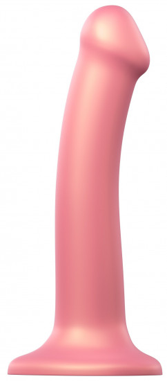E-shop Strap-on-me dildo s prísavkou Metallic Shine M (18 cm), ružové