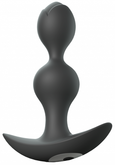 Vibrációs anális gyöngysor Twinny Bud (11,2 cm), fekete