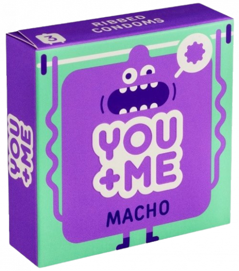 You Me MACHO - bordázott óvszerek (3 ks)