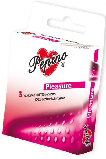 Pepino Pleasure – óvszerek pöttyökkel (3 db)