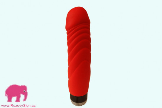 Vibrátor Joystick 18 cm silikón - červený