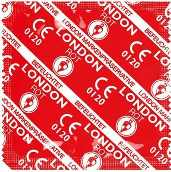 E-shop London Red – červené kondómy (1 ks)