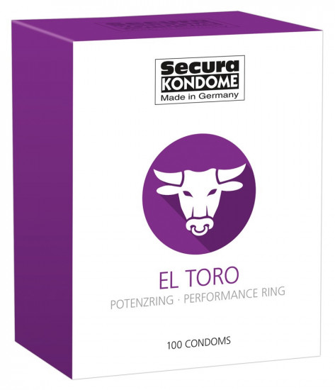 Secura El Toro - Óvszer erekciós gyűrűvel (100 db)