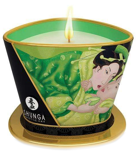 Shunga libidó stimuláló masszázsgyertya Relaxing Green Tea (170 ml)