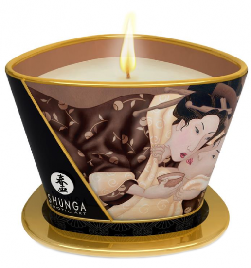 Shunga libidó stimuláló masszázsgyertya Warm Chocolate (170 ml)