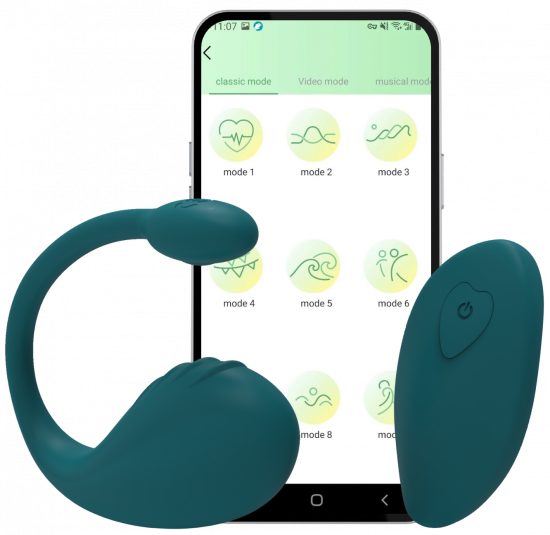 Vibrációs tojás Mia App távirányítóval és mobil alkalmazással