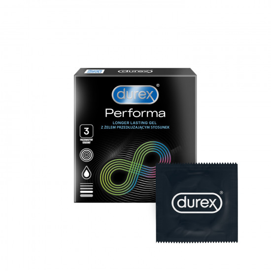 Durex Performa – znecitlivující kondomy (3 ks) + dárek Primeros kondomy