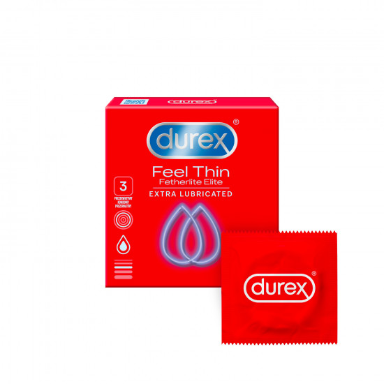 E-shop Durex Feel Thin Extra Lubricated – tenké kondómy (3ks)