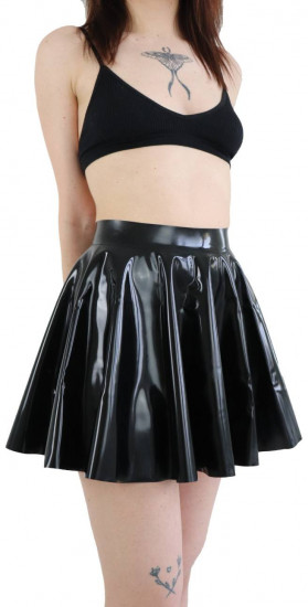 Černá latexová sukně Misty, XXL