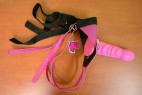 Strap-on Pink Silicone s postrojem