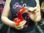 Dildo gelové přísavka červené 17*3 cm