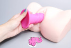 Silikónové dildo s prísavkou Hot Pink (18 cm), umelá vagína