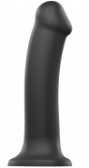Strap-On-Me ohebné dildo z dvojitého silikonu (20 cm), černé + dárek Toycleaner
