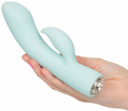 Vibrátor s výběžkem na klitoris Turquoise Diamond