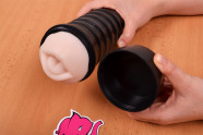 Élethű maszturbátor Open Mouth (19 cm) + ajándék SKYN 5 Senses óvszerek
