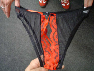 Prádlo ženy kalhotky černo-červené otevírací S-L