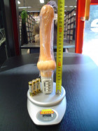 Vibrátor gelový rotační s varlaty 26 cm