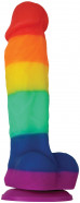 Műpénisz tapadókoronggal Rainbow Pride (17 cm)