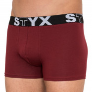Pánské boxerky Styx long, sportovní guma, vínové