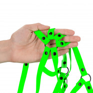 Dámský zeleno-černý svítící harness Glow Bondage