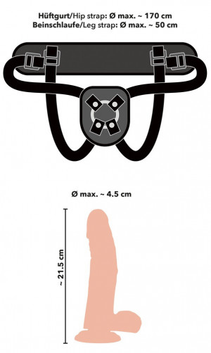 Vibrační připínací penis Gigolina (21 cm)