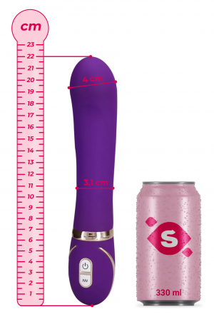Vibrátor kettős szilikonnal Front Row Purple (22 cm) + ajándék Toybag