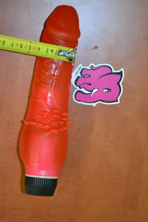 Vibrátor gelový Červený drak s vroubky 20 cm