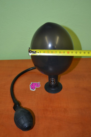 Anální kolík nafukovací s vibrací a přísavkou nafouknutý