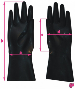 Latexové rukavice - rozmery