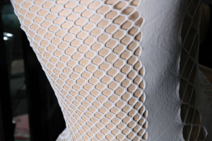 Fishnet mini ruha, fehér
