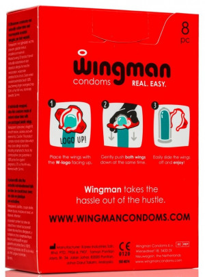 Wingman – kondomy s nasazovací sponou (8 ks)