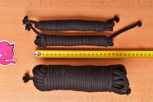 Bondážne lano Soft Touch - meriame dĺžku všetkých lán