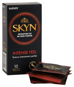 Manix SKYN Intense Feel - latexmentes fogazott óvszer (10 db)