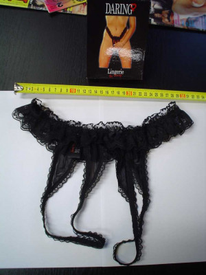 Prádlo ženy nohavičky čierna čipka otváracia SL