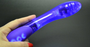 Műanyag vibrátor Purple Lightning, világítás