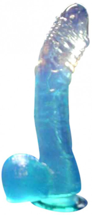 Dildo gélové prísavka modré 17 * 3 cm