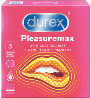 Durex Pleasuremax - vrúbkované kondómy (3 ks)