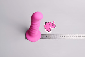 Szilikon vibrátor tapadókoronggal Hot Pink (18 cm), méretek