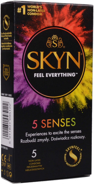 SKYN 5 Senses - latexmentes óvszer keverék (5 db)
