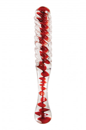 Üveg vibrátor Swirl Up (22 cm) + velúr táska