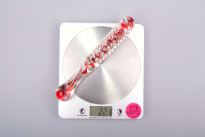 Üveg vibrátor Swirl Up (22 cm) + velúr tasak, súly