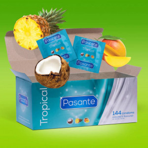 Pasante Tropical – ochucené latexové kondomy (144 ks)