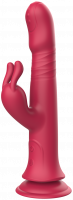 Rotačný vibrátor s výbežkom na klitoris a prísavkou Aphrodite Bunny Twister (24 cm)  + darček ToyCleaner 75 ml
